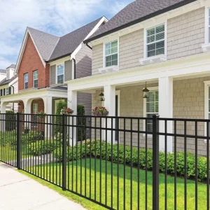 Factory Direct Modern Flat Top Steel Fence Easily Assembled Home Security Perimeter Protection