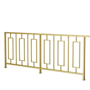 Factory Direct Sale Hollow Wrought Iron Rose Gold Stainless Steel Stair Railing Modern Steel Railing for Outdoor Balcony