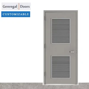 Factory Direct Steel Louver Metal Door Swing Entry with Finished Surface for School and Public Rooms