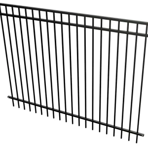 Factory Direct Waterproof Galvanized Steel Fence Panels Security Flat Top Fencing Black Powder Coated Metal Cercas Outdoor