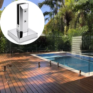 Factory Directly Mirror Polish Square Height Adjustable Glass Spigot for Residential Pool Glass Fencing
