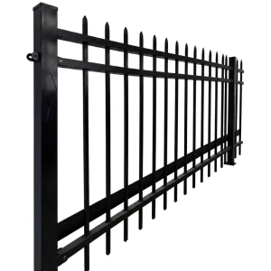 Factory Galvanized Zinc Steel Fence Panels Custom Outdoor Metal Security Fencing with Posts