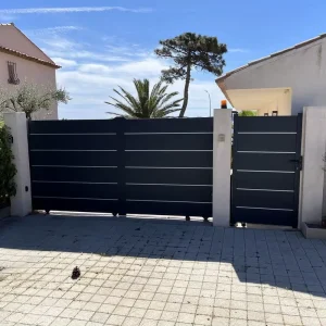Factory Modern DIY Automatic Sliding Aluminum Main Gate Fence for Apartments, Easy Installation