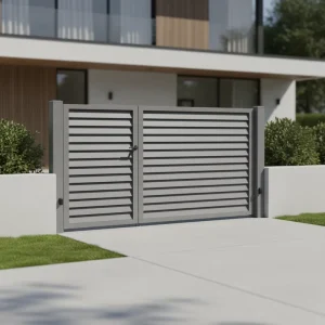 Factory Powder-Coated Aluminum Alloy Privacy Sliding Driveway Gate for Villa