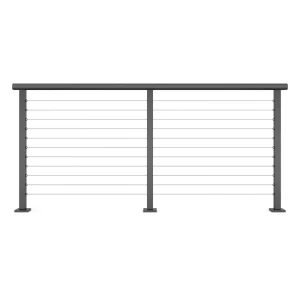 Factory Price 42″ Deck Railings Stainless Steel Cable Railing Aluminum Post