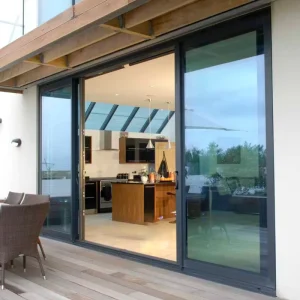 Factory Supply Aluminum Sliding Glass Door 6063 T5 Thermal Break Tempered Glass Sliding Door CE Certified Custom Size