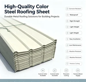 Factory Supply Corrugated Prepainted Galvanized Steel Sheets Ral Color Coated Zinc Galvanized for Prefab House