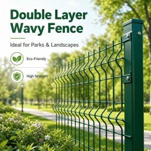 Factory Supply Heavy Duty Anti-Climb Waterproof Garden PVC-coated Double-layer Corrugated Metal Fence