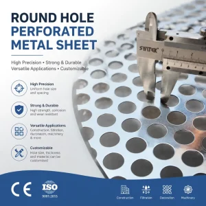 Factory Supply Round Hole Perforated Metal Sheet 0.5~30mm Hole Diameter 1000*2000mm Size Steel Mesh Plate