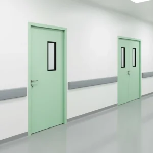 Factory Supply Standard Size Design Finished Metal Steel Clinic Medical Office Interior Hospital Doors with Glass Vision Panel