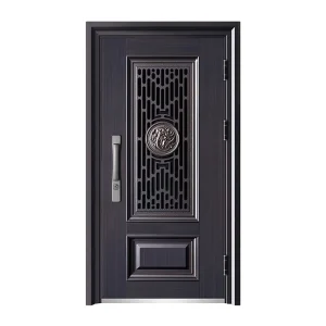 Fashion Design Doors Security Steel Entry Door Honeycomb Filled Metal Iron Door With Special Handles