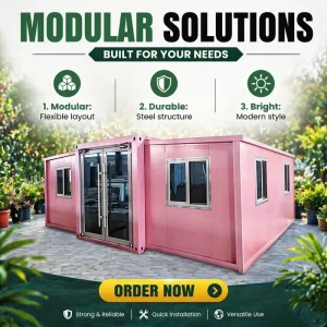 Fast Assembly Mobile Living Container House Prefab Modular Vacation Home Portable Guest Room Steel Frame Cabin Building