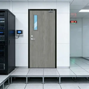 Fiberboard Glass Vision Panel Fire Proof Door 90Min Steel Security Commercial Metal Entry Doors for School Classroom Office