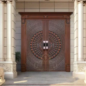 Fire Prevention Galvanized Steel Security Metal Main Doors Entry Aluminum Front Doors for Villa