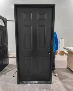 Fire Rated Metal Door Custom Size Color Glass Thickness Wood Grain Oak Mahogany Waterproof Impact Resistant No Rot No Warp ODM