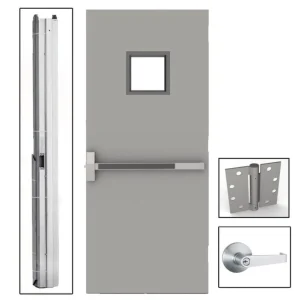 Fire Rated Steel Door Fireproof Metal Door with Emergency Push Bar