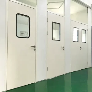 Fireproof and Antibacterial Metal Single Swing Door Steel Medical Cleanroom Door Supports OEM ODM Customization