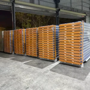 Flame Retardant Eco Friendly Rock Wool Sandwich Insulation Galvanized Steel Color Roof Sheet Panel Fireproof Warehouse