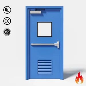 Flush Steel Fire Rated Door 180 Minutes Fireproof Commercial Metal Doors for Warehouse Storage Room Staircase