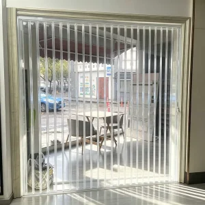 Folding Crystal Doors Anti-Theft Minimalist PVC Folding Partition Door for Commercial Use Durable