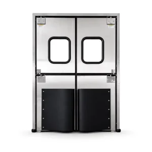 Food Grade Stainless Steel Double Swing Traffic Door Impact Resistant Door for Restaurant Kitchen