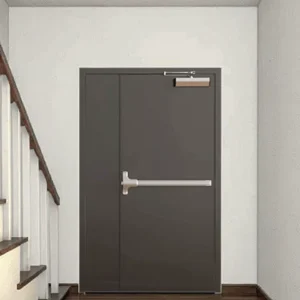 For Listed Steel Fire Rated Hollow Metal Flush Door for Workshop Interior Modern Design Finished Surface Fire Prevention