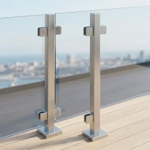 Frameless Glass Balustrade Post 304 Stainless Steel Minimalist Handrail Support for Stair Balcony Villa Hotel Decoration
