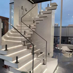 Frameless Glass Balustrade Spigot Deck Railing Balcony Stair Railing Satin Gold
