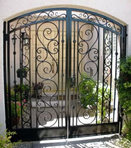French Design Wrought Iron Steel Entry Doors and Gates for Villa and Apartment Outdoor Use