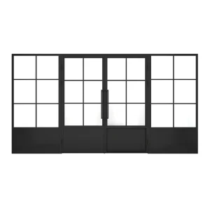 French Side Opening Steel Glass Door with Fiberglass Screen Modern Sliding Interior Decoration