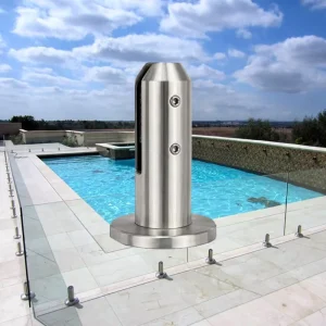 Friction Fit Marine Grade Heavy Duty Round Profile Deck Mount Glass Fence Spigot Stainless Steel for Outdoor Glass Railings