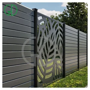 GD Easy Assembly No Rust 4ft Height WaterProof Ground Mount Aluminium Fence Panels Outdoor Slats Wall Gate