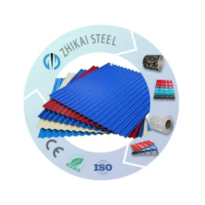 GI PPGI Corrugated Steel Sheet Stone Coated Color Coated Roofing Sheet DX51D Z40 BIS Certified Cutting Service for Construction