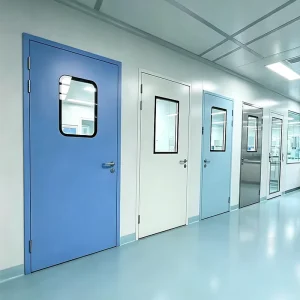 GMP Compliance Modular Cleanroom Access Door Hermetic Sealed Decorative Style Swing Door for Various Cleanroom Environments
