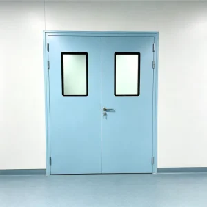 GMP Standard Manual Pharmaceutical Hermetic Door Powder Coated Steel Dust Resistant Clean Door for Biological Safety Laboratory