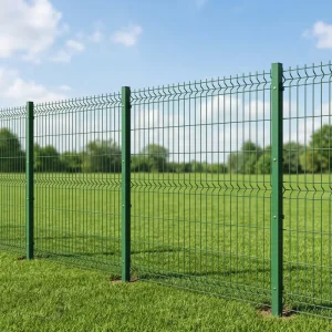 Galvanized 3D Triangle Mesh Fence Panel V Bend Welded Steel Fence Residential Protective Fencing