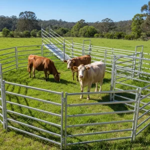 Galvanized Cattle Fence Panel Heavy Duty Pasture Fence Livestock Panel Farm Ranch Barrier