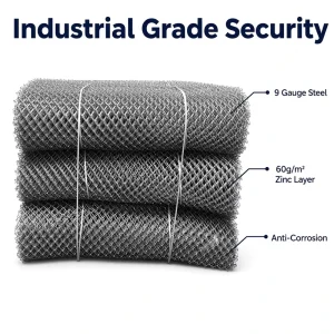 Galvanized Chain Link Fence 6ft Cyclone Wire Mesh for Residential Garden and Farm Security Rust-Resistant Diamond Weave