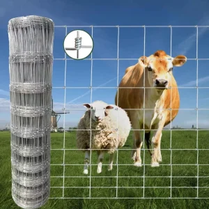 Galvanized Fixed Knot Field Fence for Goat Hog Sheep Cattle Game Animal Fencing Wire Mesh Sport Fence Eco-Friendly Waterproof