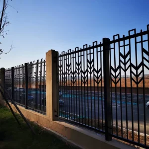 Galvanized Metal Tube Steel Security Fencing Wrought Iron Picket Fence Panels