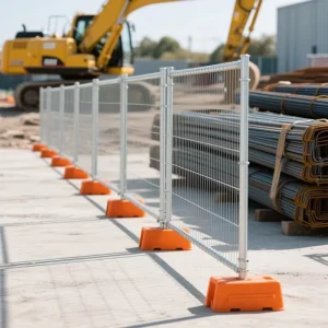 Galvanized Portable Temporary Fence Panels with Door and Custom Size for Queue Management