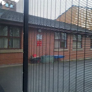 Galvanized Powder-Coated Iron Anti-Climb Security Fence Panels with Decorative Metal Spikes, 358 Mesh, 3 x 0.5 in Mesh