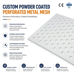 Galvanized Powder Coated Perforated Metal Sheet Custom Round Hole Steel Mesh Panel Decorative Punching Plate