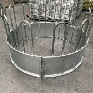 Galvanized Round Hay Slow Bale Feeder for Farm Fence and Cattle Horse Sheep