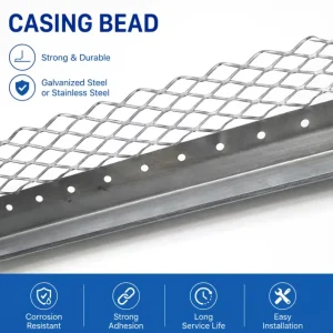 Galvanized Stainless Steel Corner Bead for Stucco Wall Corner Protection