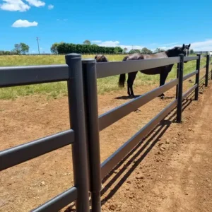 Galvanized Steel 3-Rail Ranch Fence for Horses