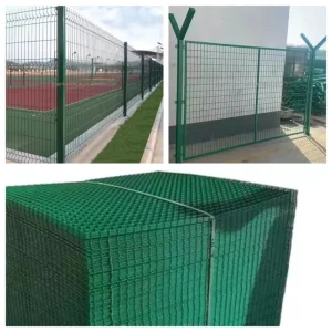 Galvanized Steel 3D V Curve Fence Powder Coated Anti-Climb Design for School Campus and Home Security