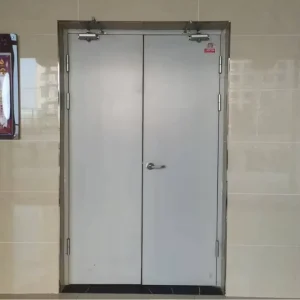 Galvanized Steel Emergency Exit Metal Fireproof Door Escape Steel Fire Rated Doors for Hotel School Hospital Apartment