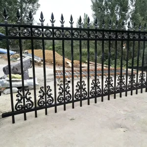 Galvanized Steel Fence Anti Rust Easy Installation Villa Garden Steel Metal Fencing Panels Security Fence