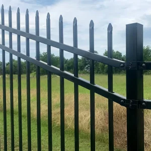 Galvanized Steel Fence Panels, 6 ft and 8 ft, Commercial Outdoor Security Fencing with Post